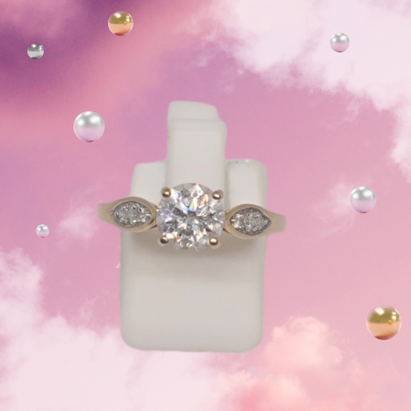 NEW VS EF Moissanite Gold Ring Size 6 - Picture 6 of 16